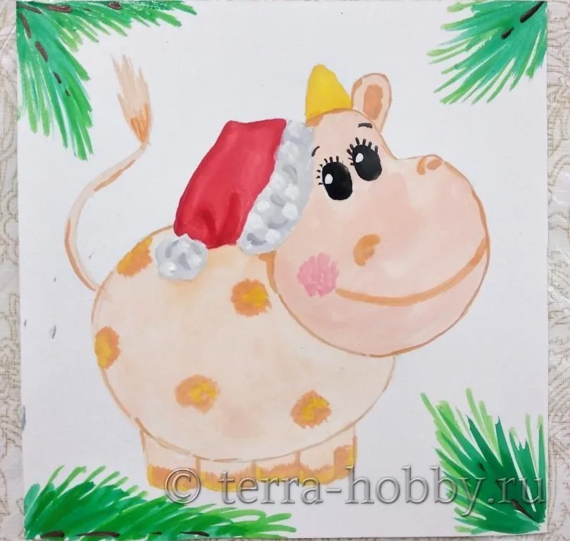 Задание для группы 1. Рисуем бычка, для участия в городской акции "Старость в радость"