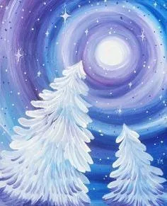 Добрый день, задание для группы 2. Живопись:зимний этюд